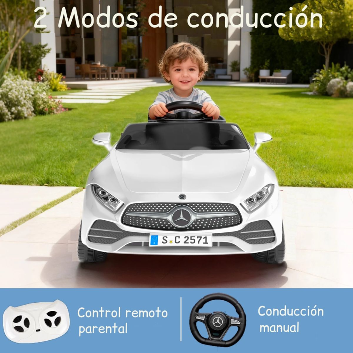KIDSCOOL - Auto A Bateria Mercedes Benz Cls350 Blanco 12V