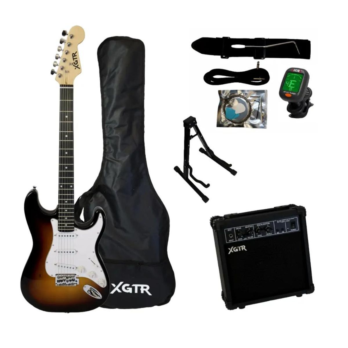 XGTR - Full Pack Guitarra Electrica Sunburst XGTR ST111 SB