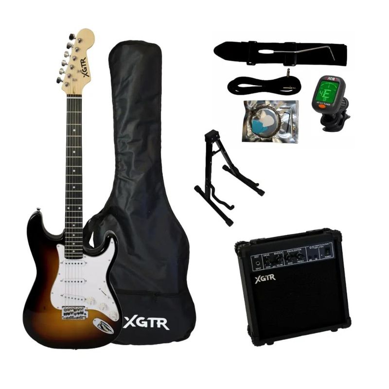 XGTR - Full Pack Guitarra Electrica Sunburst XGTR ST111 SB