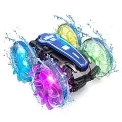GENERICO - Auto Coche a Control Remoto Anfibio y Tierra Todoterreno LED