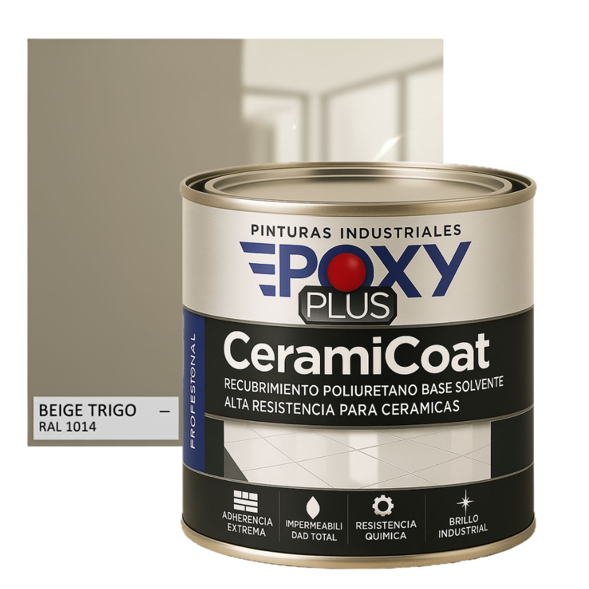PINTURA PISOS CERÁMICOS - 1-4 GALÓN BEIGE TRIGO, marca EPOXY - Foto Principal