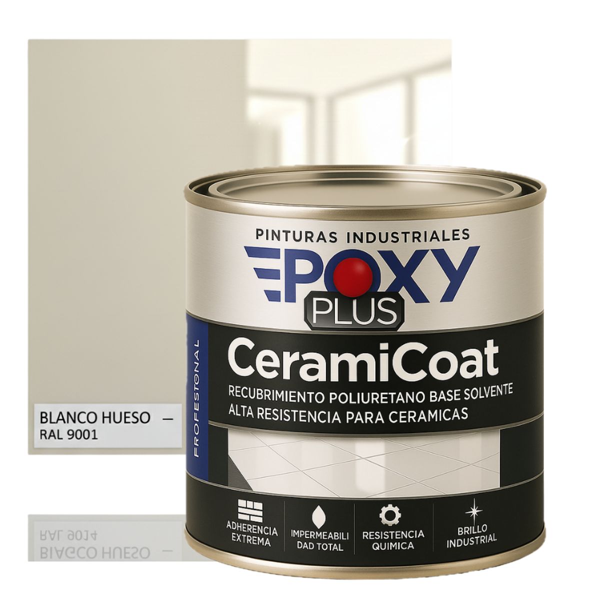PINTURA PISOS CERÁMICOS - 1-4 GALÓN BLANCO HUESO, marca EPOXY - Foto Principal