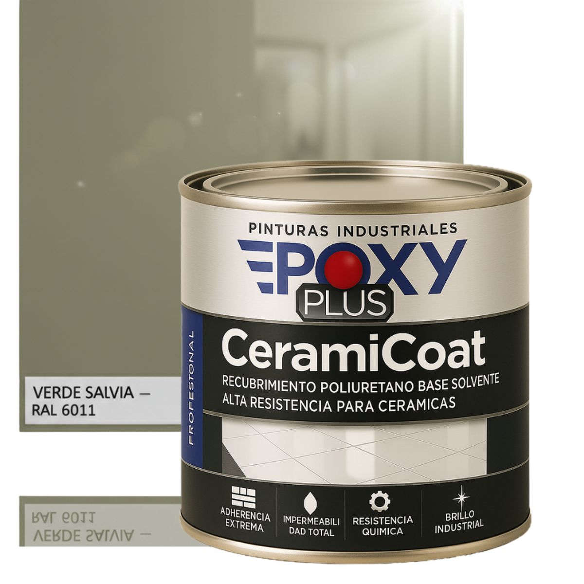 EPOXY - PINTURA PISOS CERÁMICOS - 1-4 GALÓN VERDE SALVIA