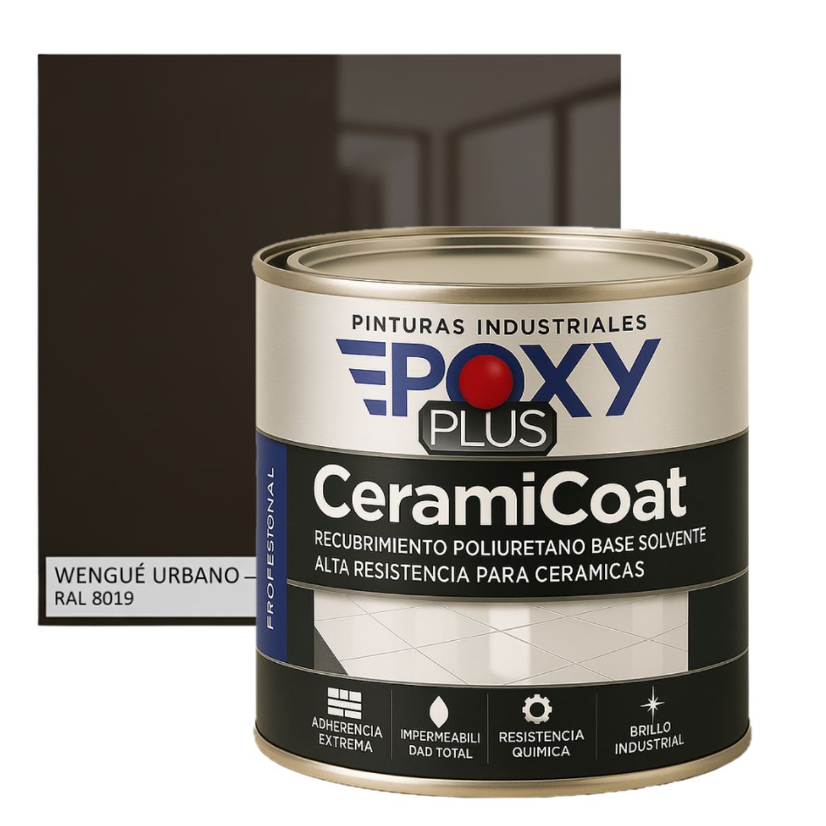 EPOXY - PINTURA PISOS CERÁMICOS - 1-4 GALÓN WENGUE URBANO