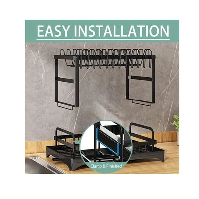 Imagen 2 del producto Secador Escurridor De Loza Secaplatos Inoxidable 2 Niveles Negro