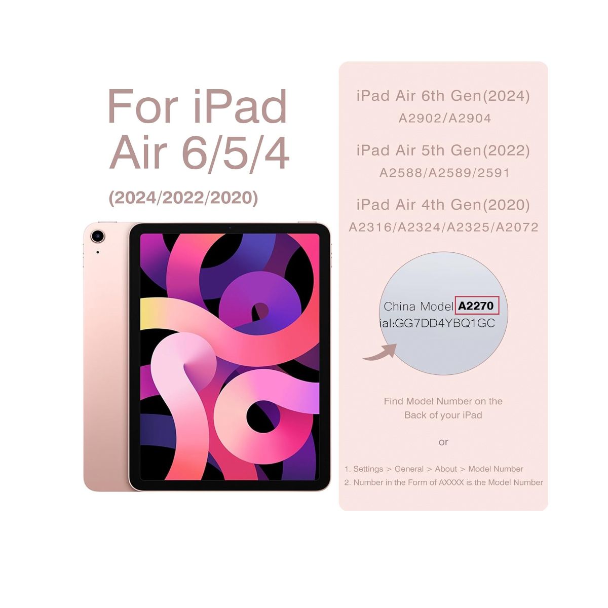 JOIGO - Funda Armadura 360 lamina Vidrio Para iPad Air 11 M2 Rosado