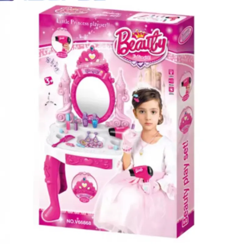 ANGELES DEL HOGAR - Set de belleza para niñas maquillaje de plástico tocador infantil