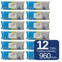 GENERICO - Toallitas Húmedas Cocina Anti grasa Desengrasante - 12 Paquetes