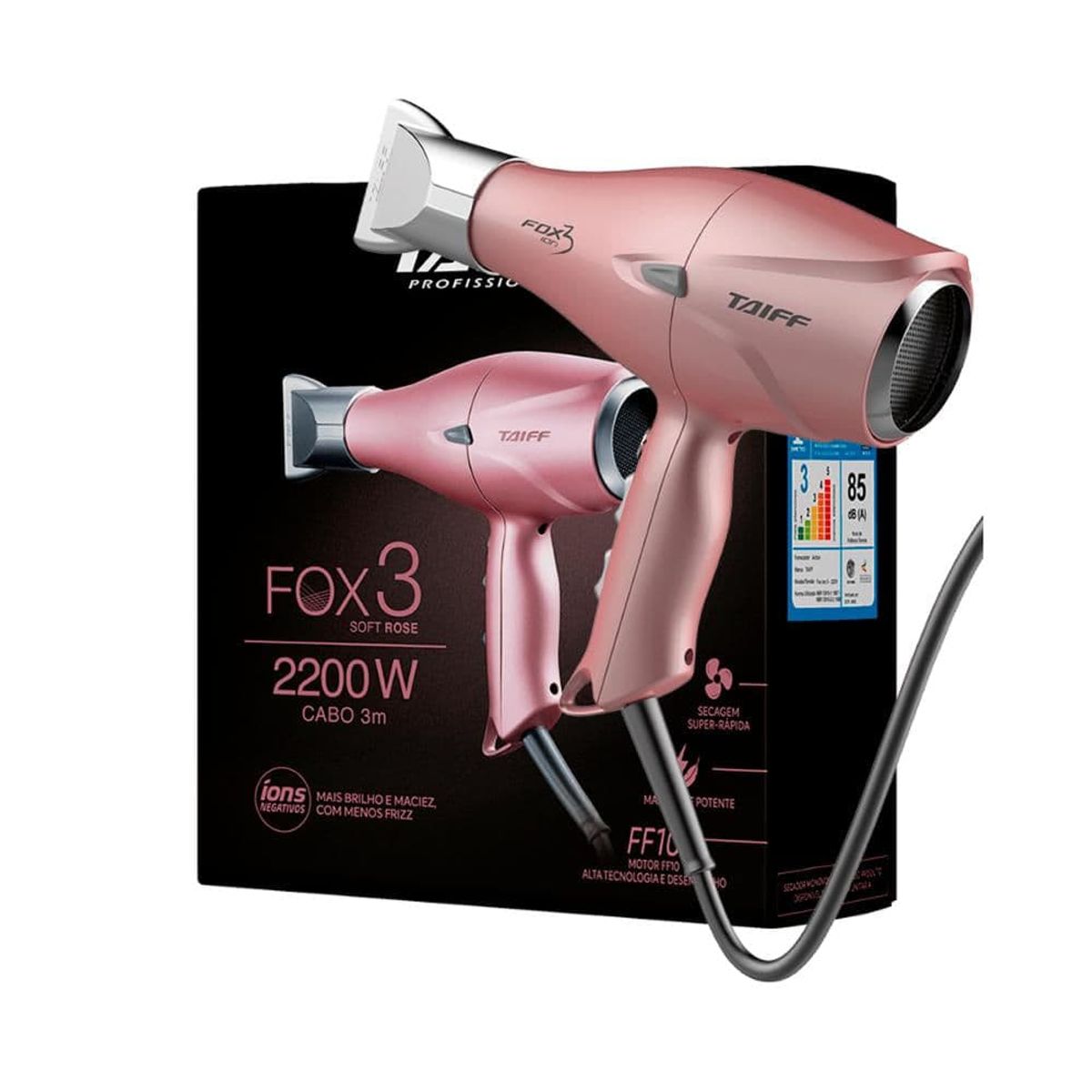 TAIFF - SECADOR FOX ION 3 2200W SOFT ROSE TAIFF