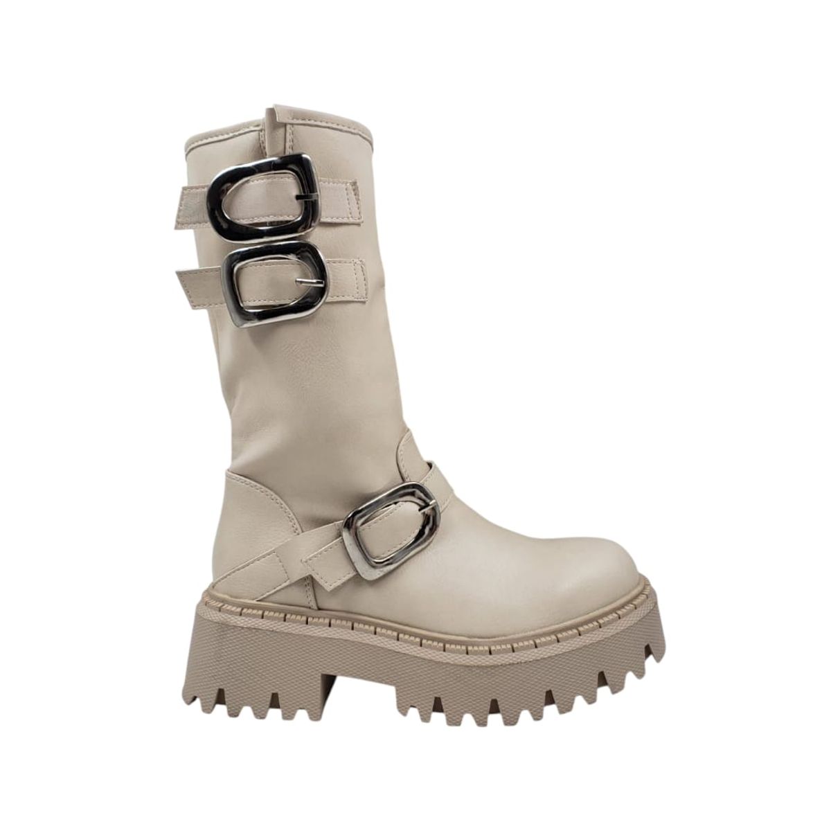 HERIEL - Bota Beige Plataforma Mujer 
