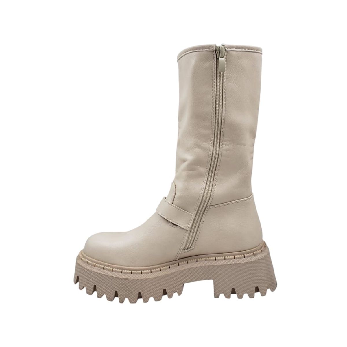 HERIEL - Bota Beige Plataforma Mujer 
