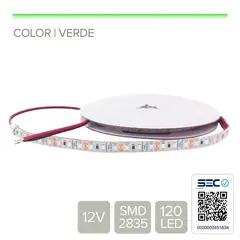 STOREFIX - TIRA LED 12V LUZ VERDE DE USO INTERIOR - (Rollo 5 mts)