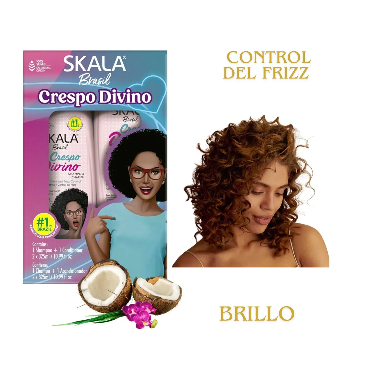 SKALA - Pack Skala Crespo Divino Shampoo Acondiconador 650ml Control Frizz