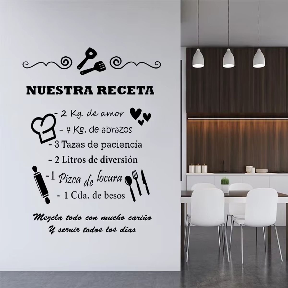 GENERICO - Sticker Decorativo de pared nuestra receta