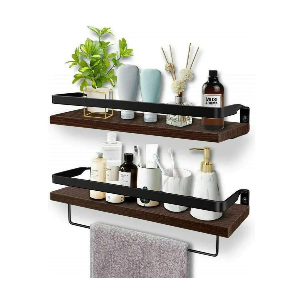 GENERICO - Repisas Flotantes Estantes Organizador Multifuncional Madera Marrón Oscuro