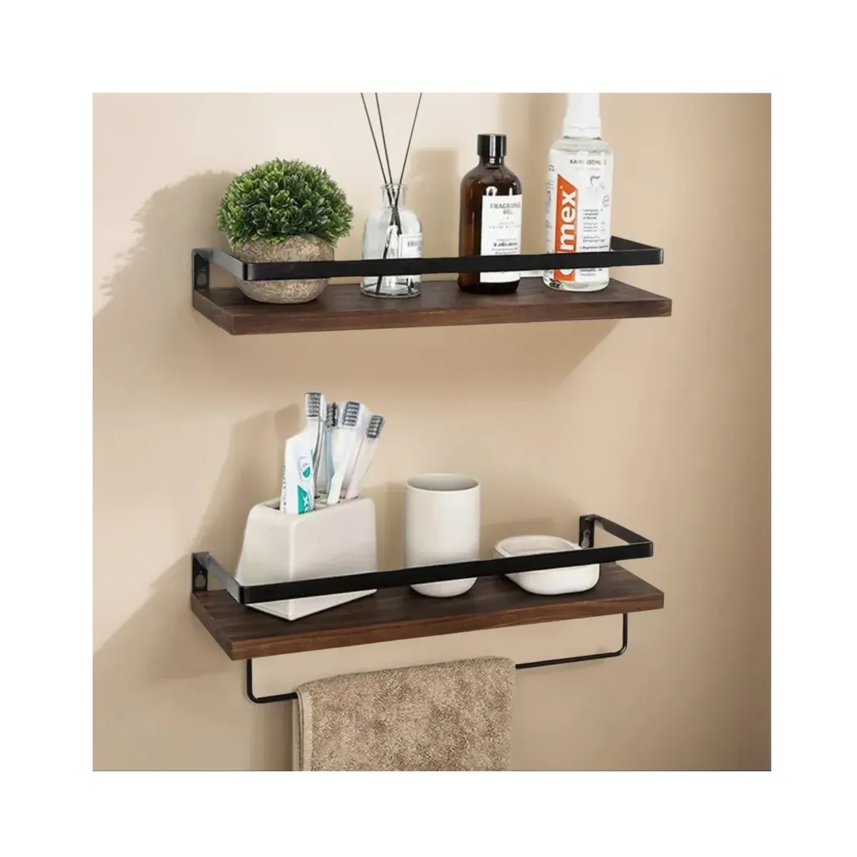 GENERICO - Repisas Flotantes Estantes Organizador Multifuncional Madera Marrón Oscuro