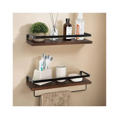 Imagen 2 del producto Repisas Flotantes Estantes Organizador Multifuncional Madera Marrón Oscuro