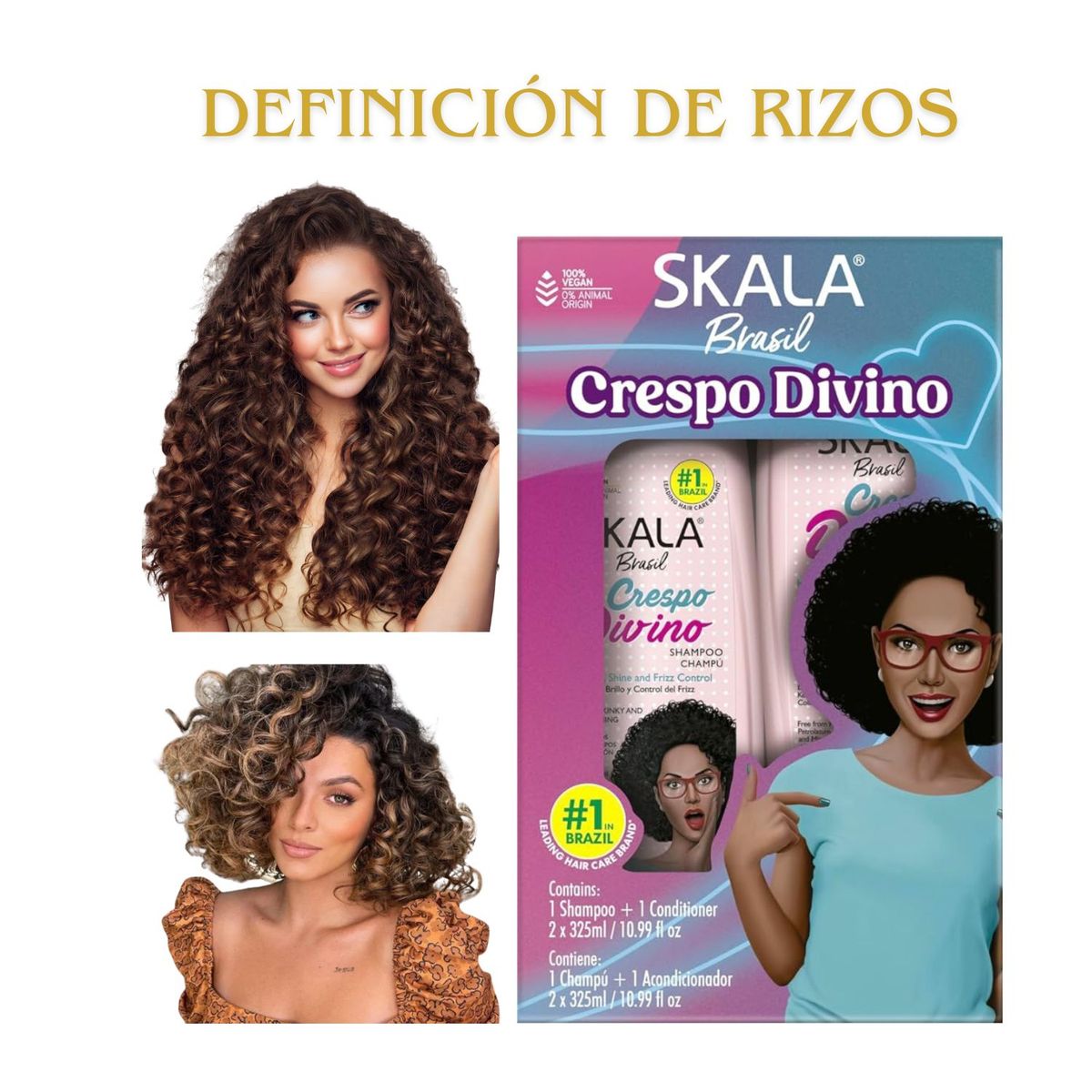 SKALA - Pack Skala Crespo Divino Shampoo Acondiconador 650ml Control Frizz