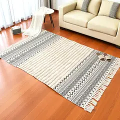 GENERICO - Alfombra Estilo Nórdico Bohemio Con Flecos 120x180 cm heng