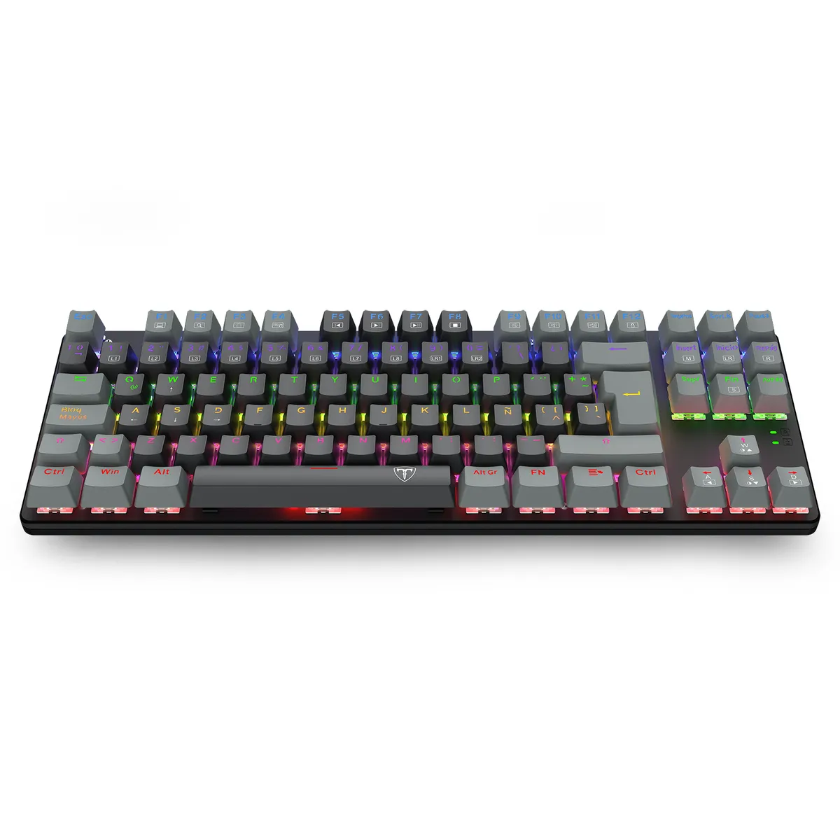 T-DAGGER - Teclado T-Dagger Bora Rainbow Lite T-TGK313BG-LIT Negro/Gris
