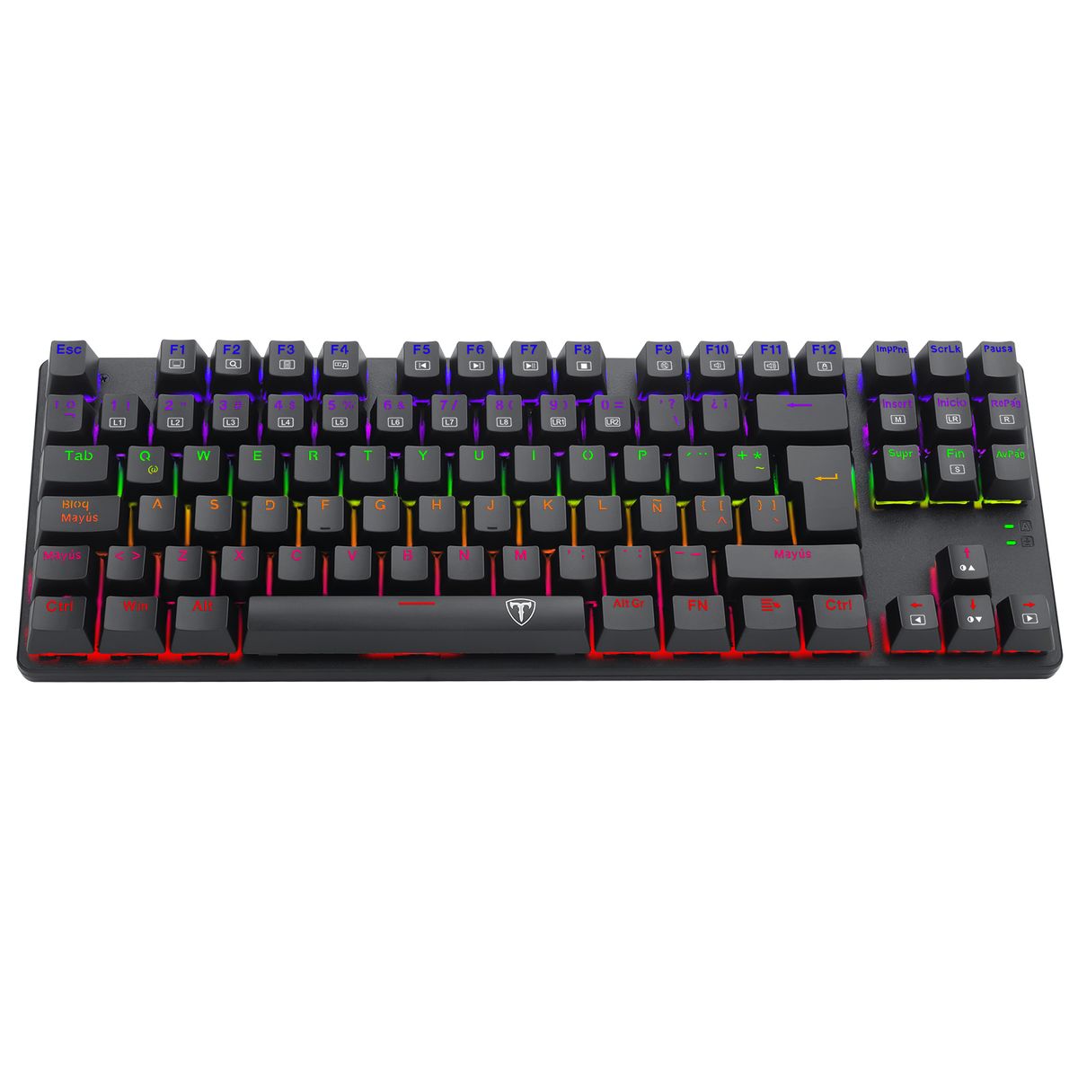 T-DAGGER - Teclado T-Dagger Bora Rainbow Lite T-TGK313-LIT Negro