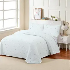 GENERICO - Cubrecama de Algodon Bordado Premium 2 Plazas 220x240cm
