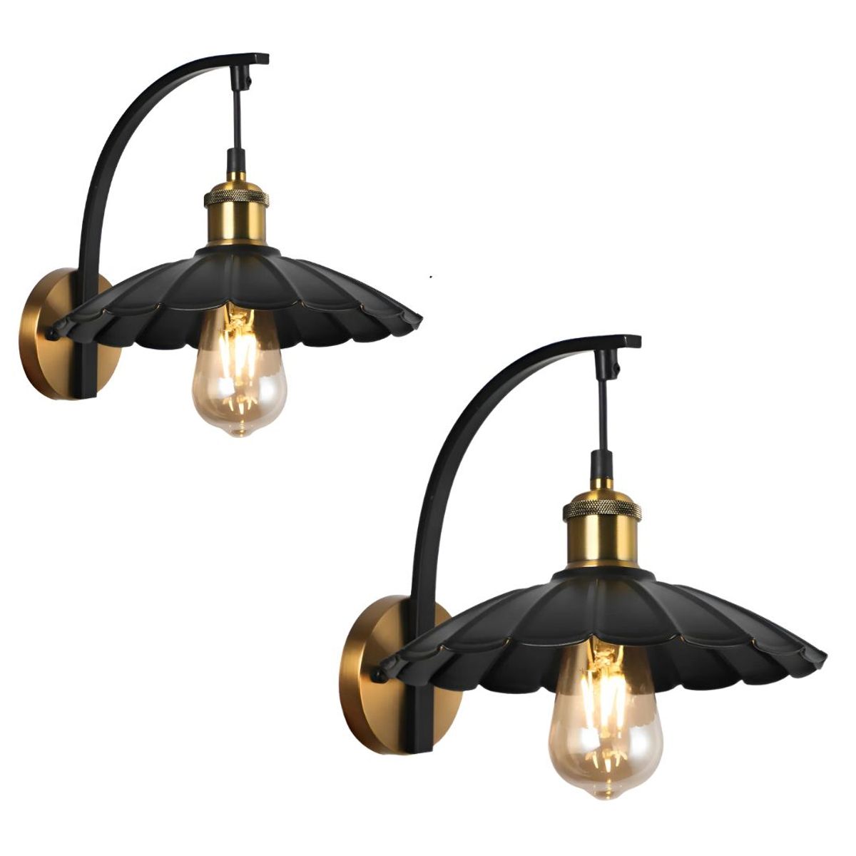 WANT - Pack 2 Aplique Estilo Industrial Porta Ampolleta E27