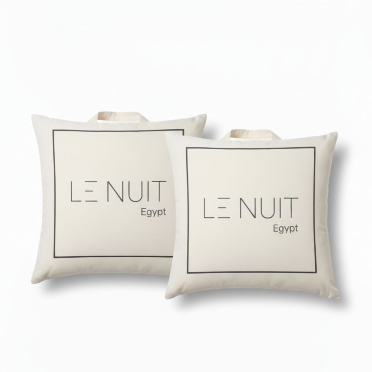 LE NUIT - Set 2 Almohadas 350 Gr Microfibra Tela 300 Hilos Algodón Egipcio 45x45 cm Blanco