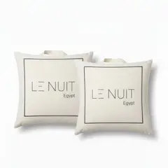 LE NUIT - Set 2 Almohadas 350 Gr Microfibra Tela 300 Hilos Algodón Egipcio 45x45 cm Blanco