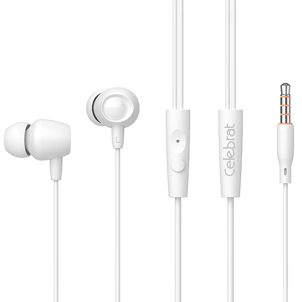 CELEBRITE - Audifonos Manos Libres Conexión 35mm Celebrat FLY-1 Blanco