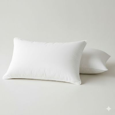 Imagen 2 del producto Set 2 Almohadas 1000 Gr Microfibra Tela 300 Hilos Algodón Egipcio 50x70 cm Blanco