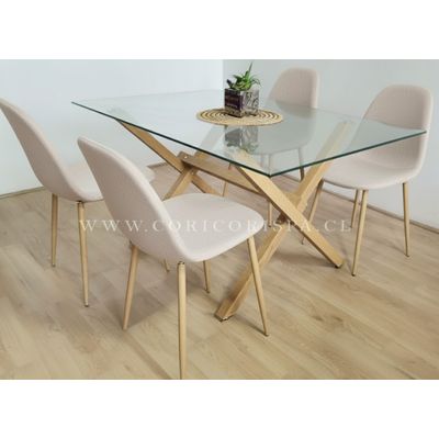 Imagen 2 del producto Juego de Comedor Medlock Vidrio 140x90 + 4 Sillas Scoop