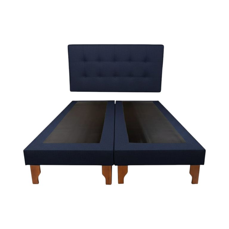 CAMA DOS PLAZAS LINO AZUL