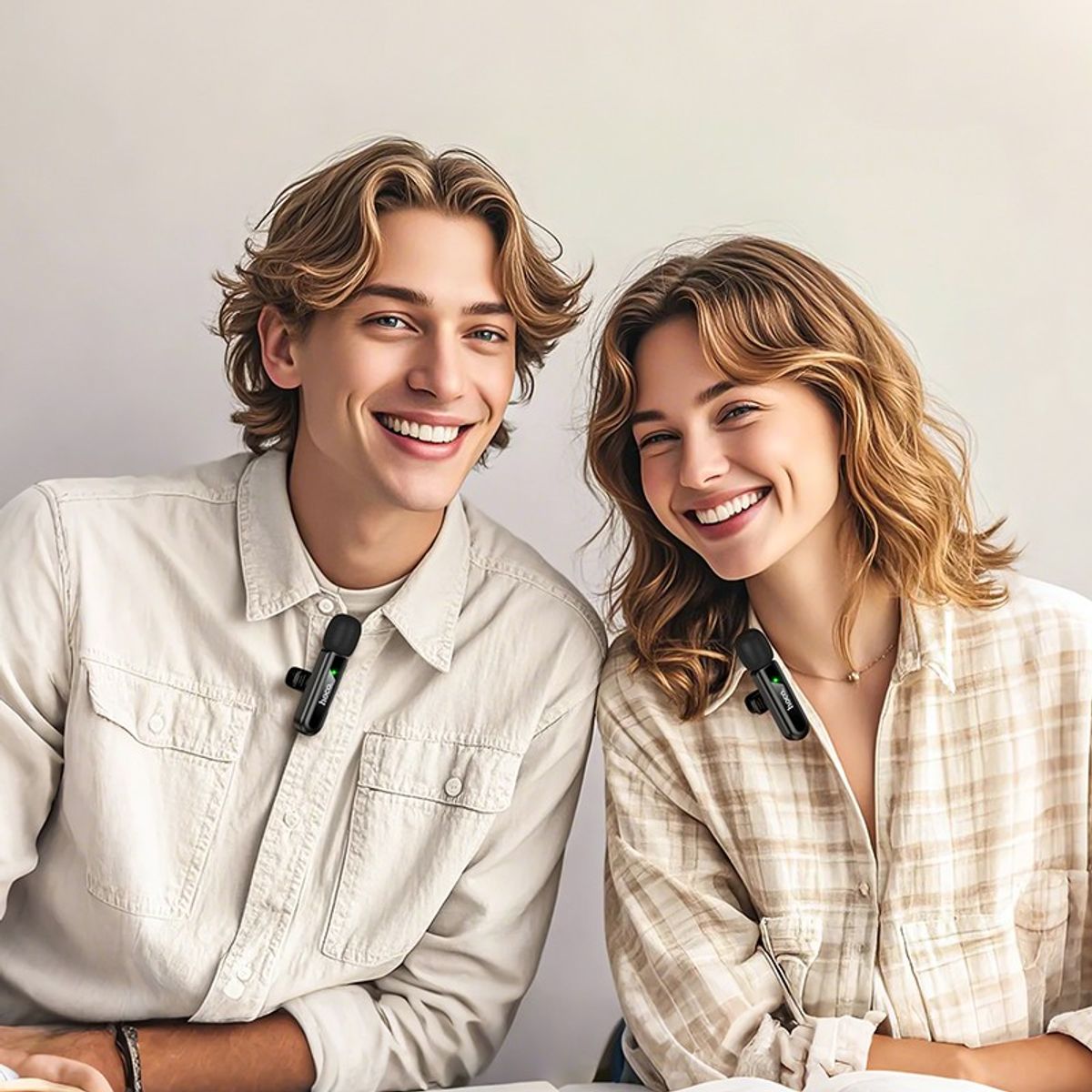 HOCO - Micrófono inalámbrico de solapa Dual Mic USB-C Y para IP Hoco L20A