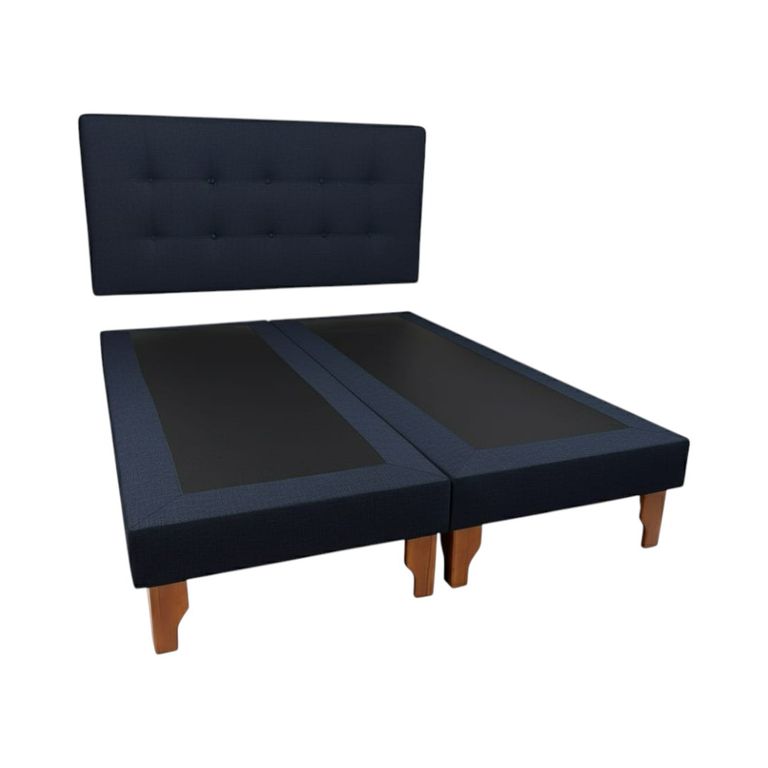 CAMA KING LINO AZUL MARINO