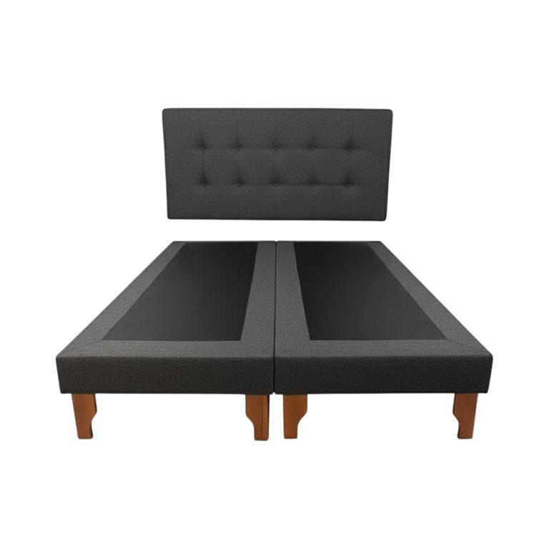 CAMA KING LINO GRIS OSCURO