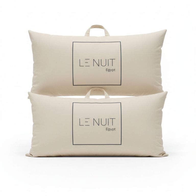 Set 2 Almohadas 1200 Gr Microfibra Tela 300 Hilos Algodon Egipcio 50x90 cm Blanco