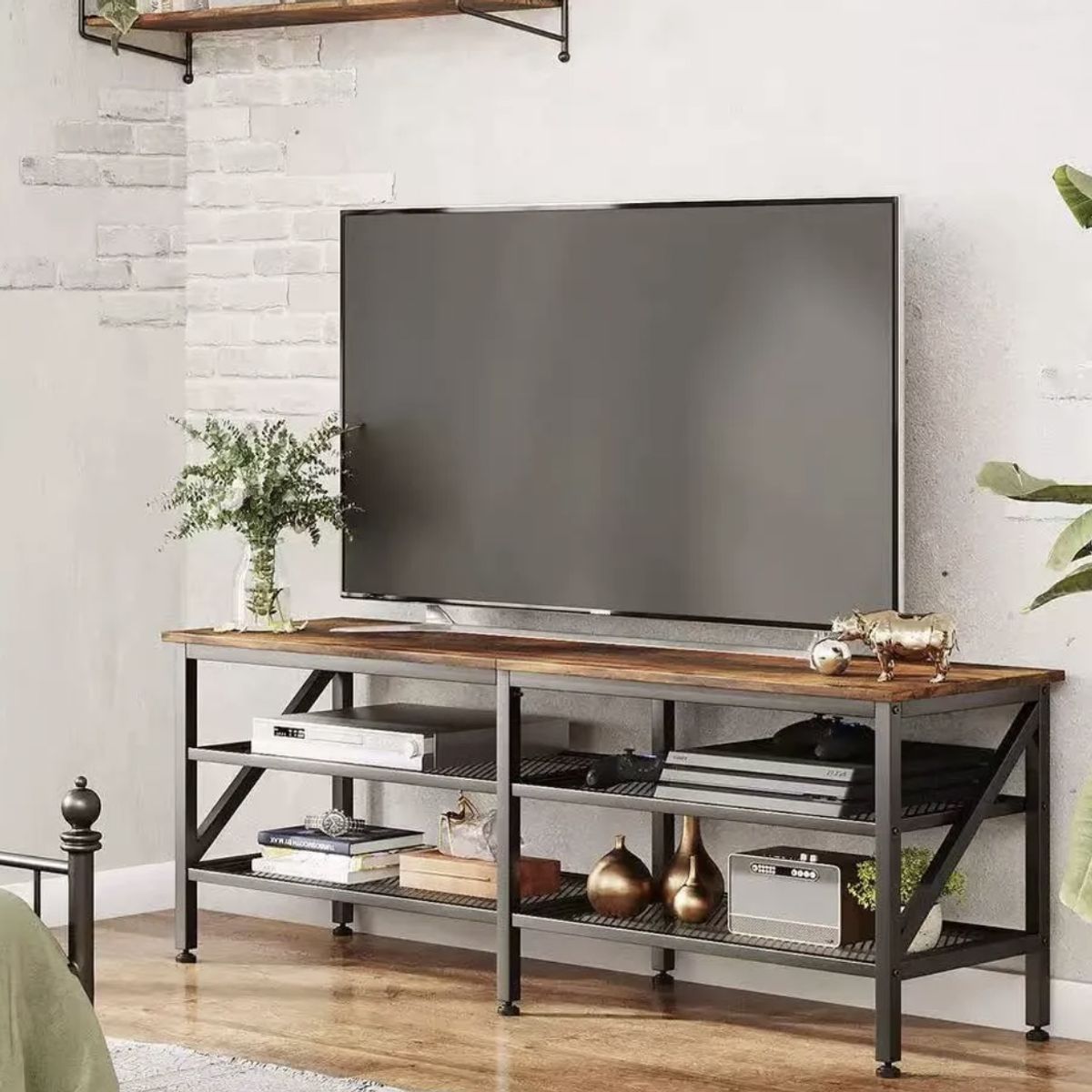 IDEEHOUSE - Rack Tv Mueble marron industrial 140cm