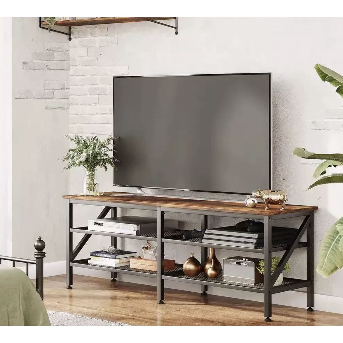 IDEEHOUSE - Rack Tv Mueble marron industrial 140cm
