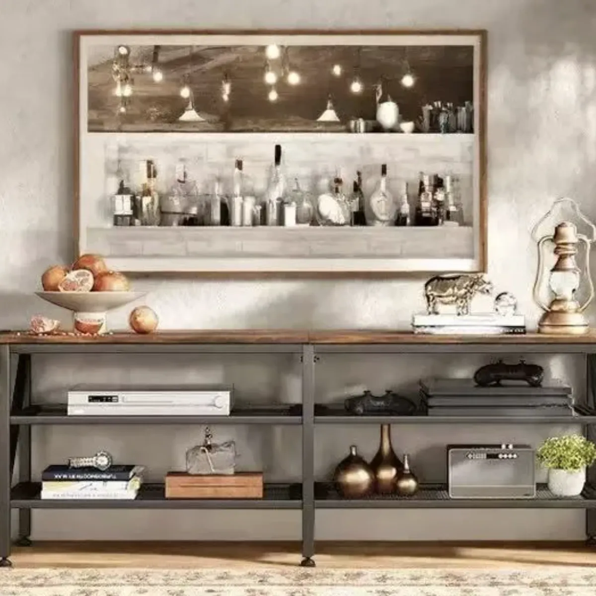 IDEEHOUSE - Rack Tv Mueble marron industrial 140cm