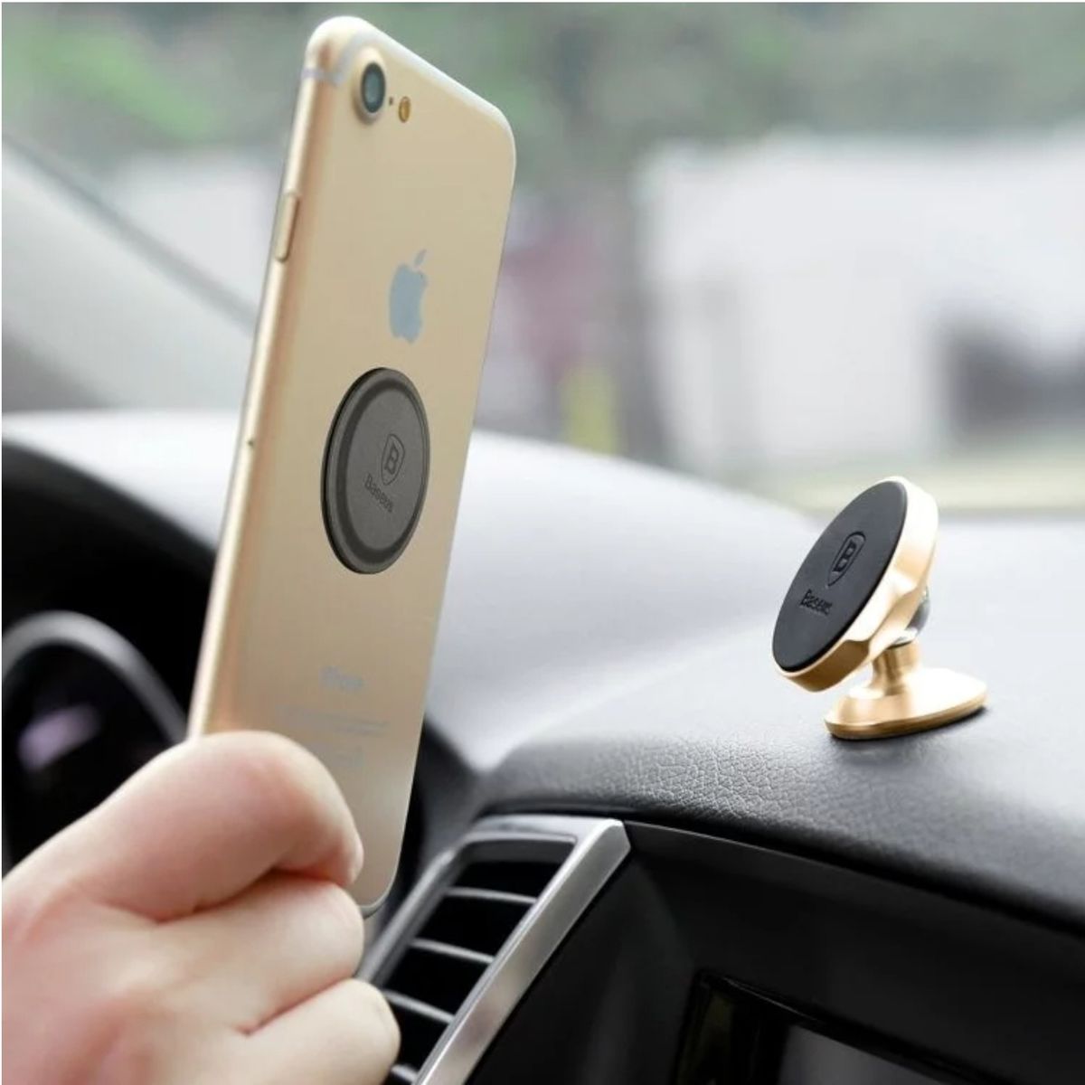 BASEUS - Pack de 2 Imanes Magnéticos para Smartphone con Adhesivo 3M