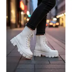 SNOOPY - Botin Blanco para Dama con Plataforma M535