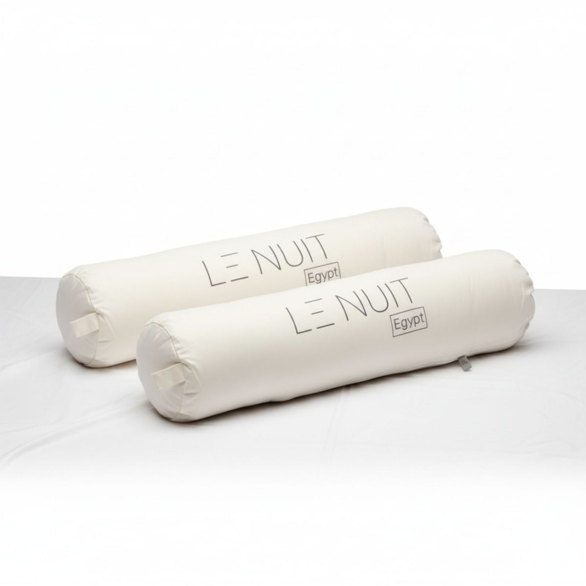 LE NUIT - Set 2 Almohadas Tubulares 450 Gr Tela 300 Hilos Algodón Egipcio 30x60 cm Blanco