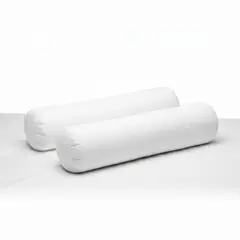 LE NUIT - Set 2 Almohadas Tubulares 450 Gr Tela 300 Hilos Algodón Egipcio 30x60 cm Blanco