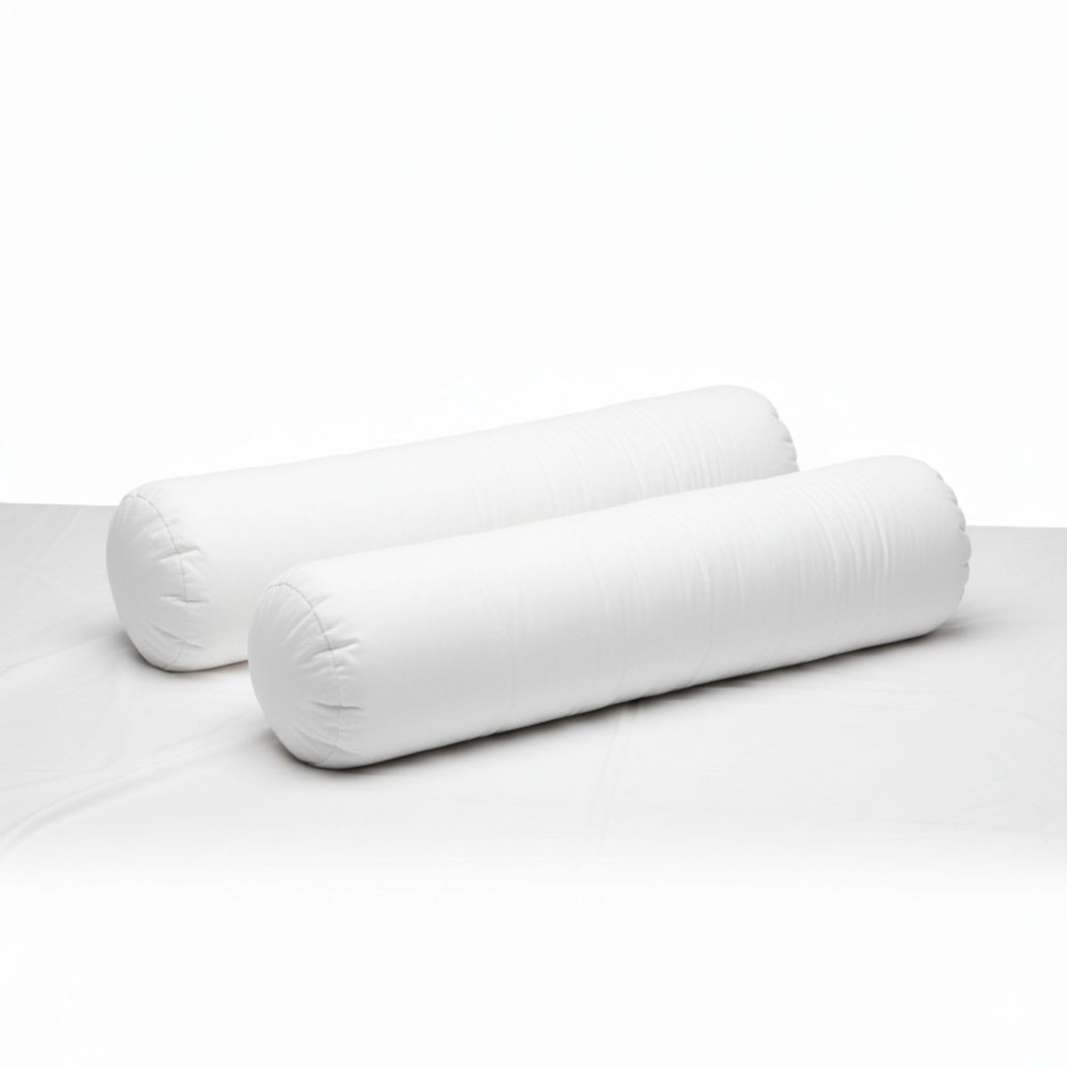 LE NUIT - Set 2 Almohadas Tubulares 450 Gr Tela 300 Hilos Algodón Egipcio 30x60 cm Blanco