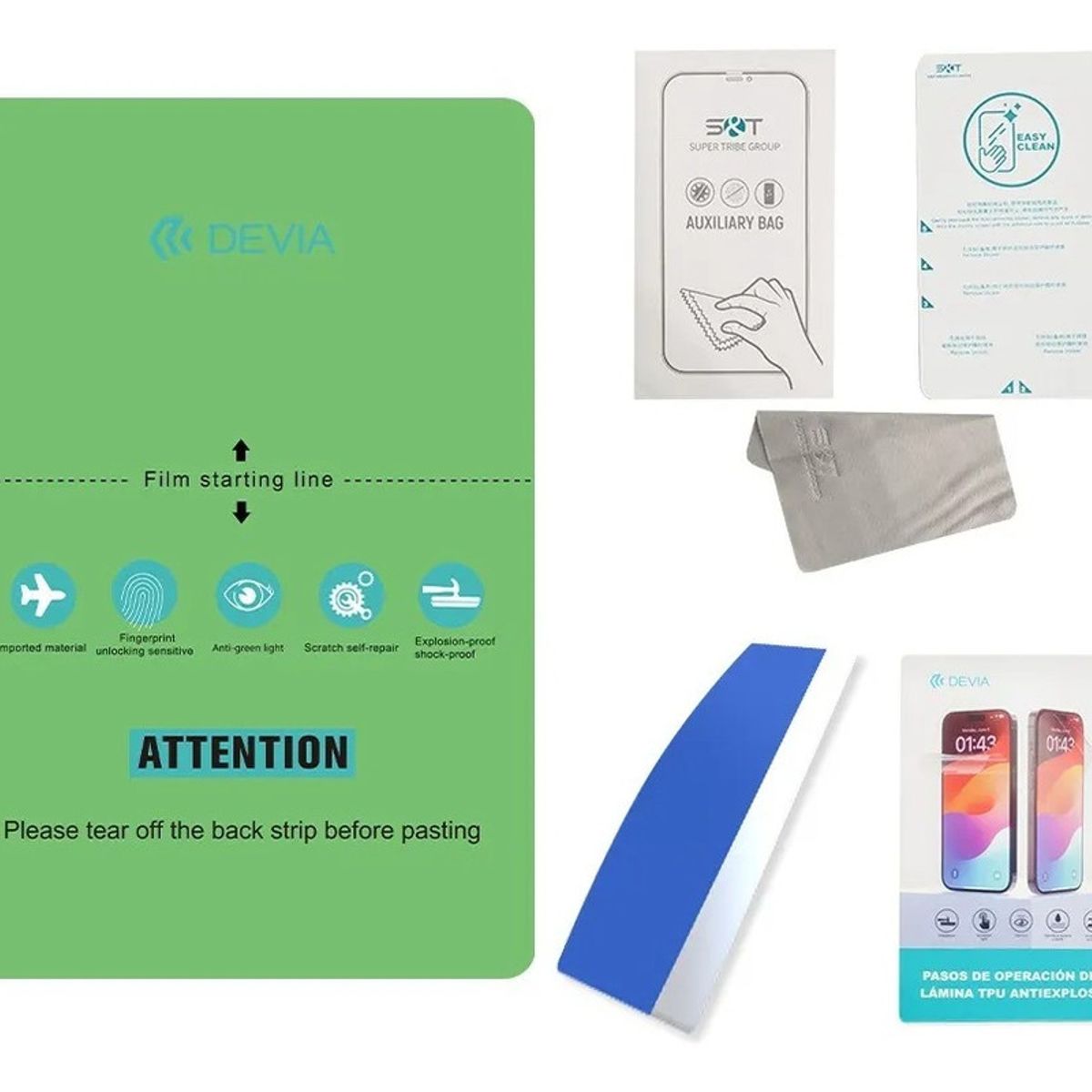 DEVIA - Lámina Hidrogel DEVIA Anti Luz Azul GreenRay para iPad mini 83 A17 Pro 2024