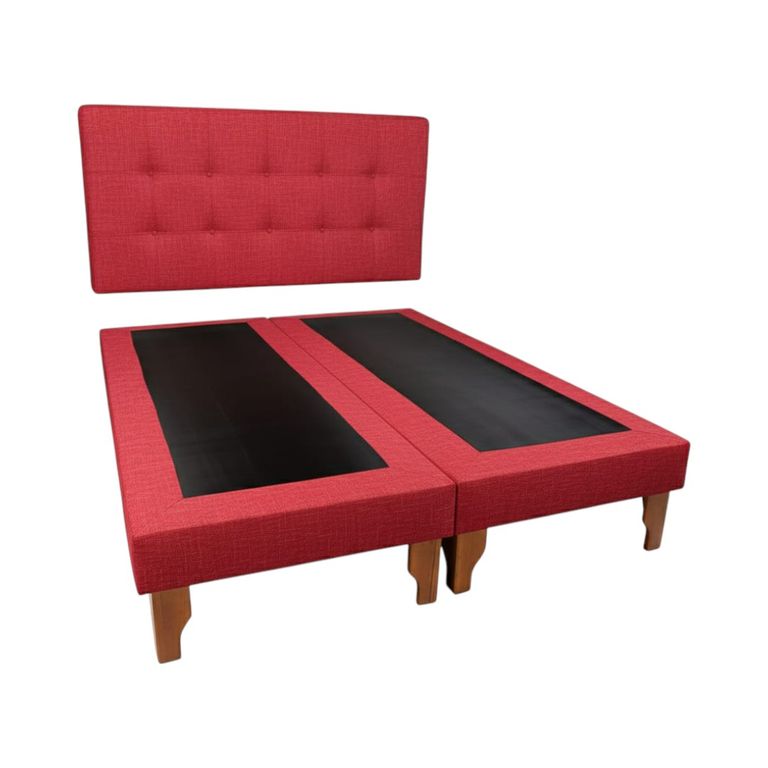 CAMA DOS PLAZAS LINO ROJO