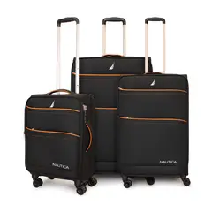 NAUTICA - Set de 3 maletas blanda de tela S+M+L Lisboa negra