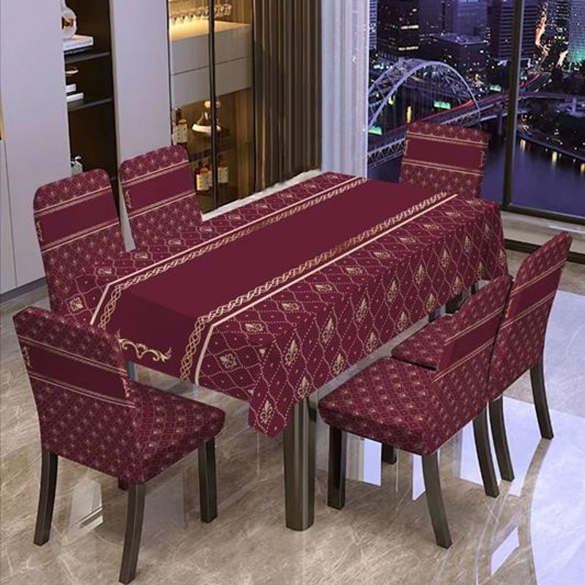 GENERICO - SET CON MANTEL Y 6 FUNDAS DE SILLAS