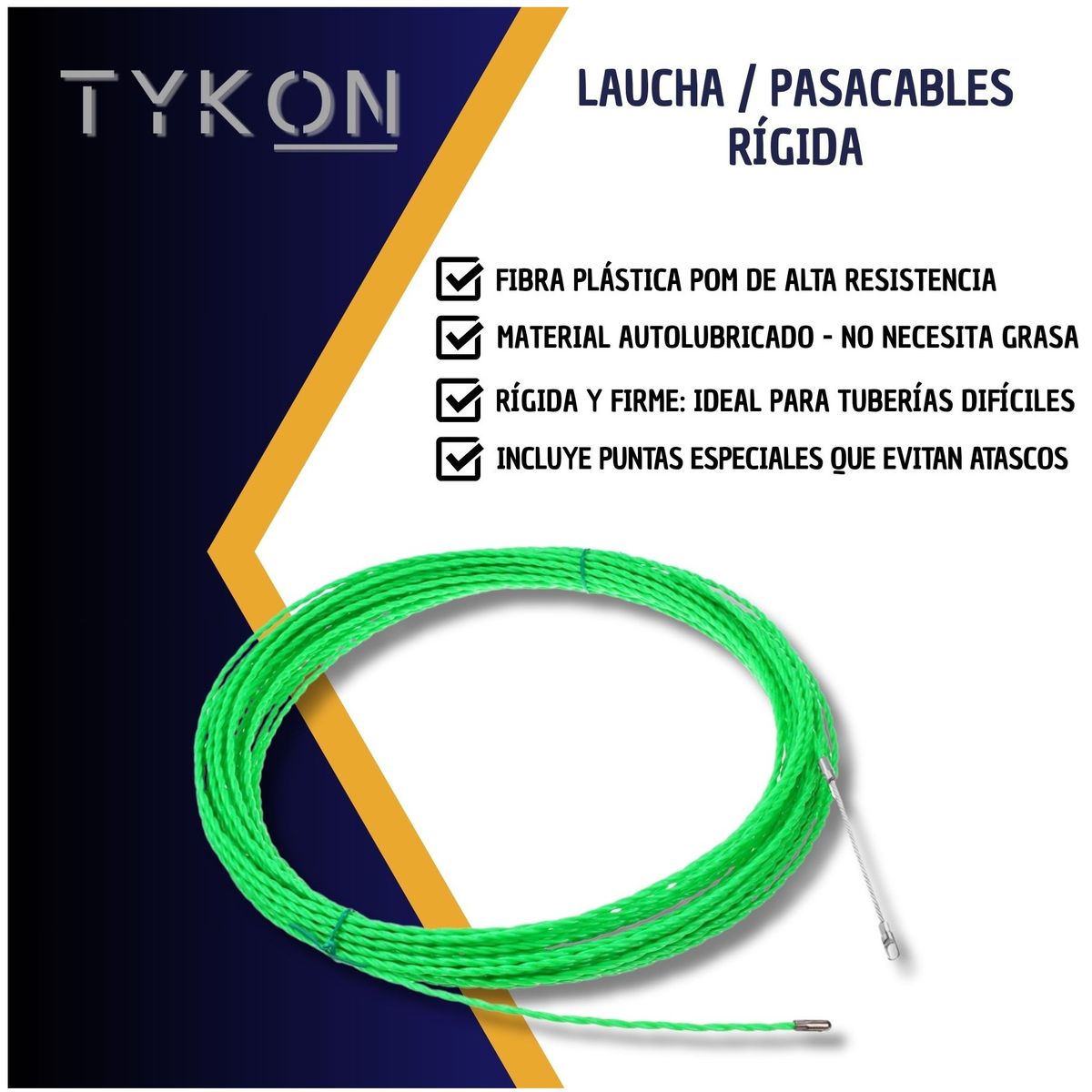GENERICO - Laucha Pasacables de Fibra POM de 25m Atrapa Cables